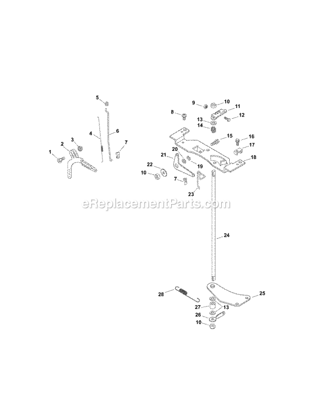 Kohler Cv740-0039 Engine Controls Diagram and Parts List for M60-KH 53CB5BDX750-27HP-OHV Cub Cadet Lawn Tractor